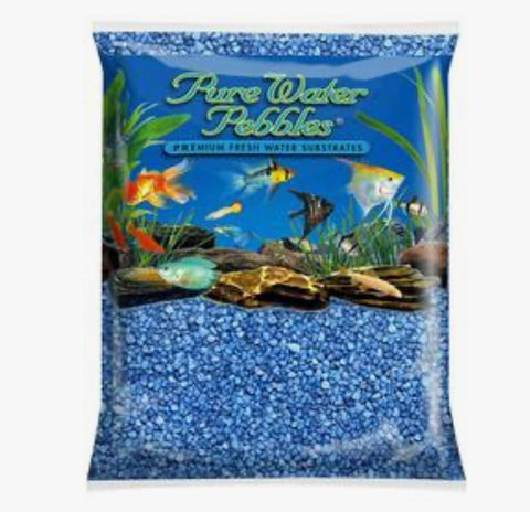 Pure Water Pebbles Coated Aquarium Gravel, Marine Blue, 5-lb bag heavenly blue
