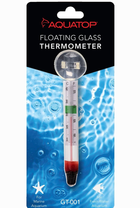 Aquatop Floating Glass Thermometer with Suction Cup Mount
