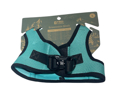 tru canine mash harness teel and black large size