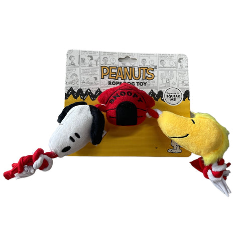 peanuts rope dog toy squeaker