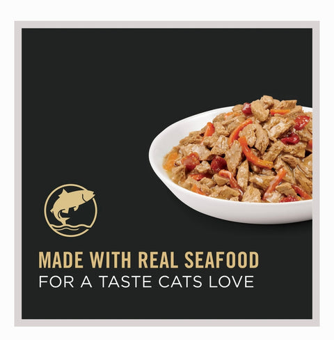 Purina Pro Plan Adult Seafood Stew Entree in Sauce Canned Cat Food, 3-oz