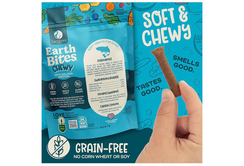 Earthborn Holistic EarthBites Soft Chewy Grain-Free Dog Treats with Salmon 7 oz
