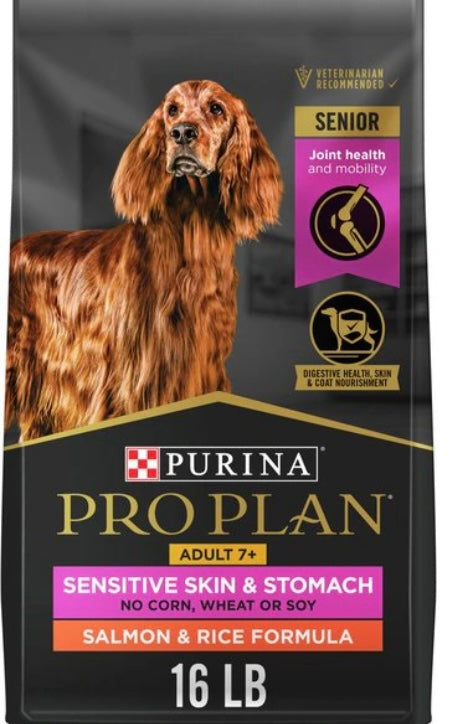 Purina Pro Plan Sensitive Skin & Stomach 7+ Salmon & Rice Formula Dry Dog Food