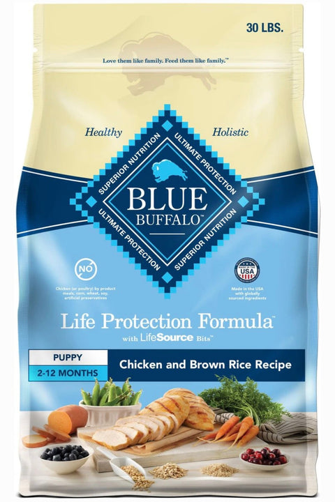 Blue Buffalo Life Protection Formula Puppy Chicken & Brown Rice Recipe Dry Dog Food, 30-lb bag