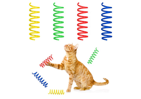 SPOT Colorful Springs Cat Toys – 3" Bouncy Coils for Indoor Cats & Kittens to Swat, Chase & Bite, Safe Lightweight Plastic, Interactive Enrichment Toys, 10-Pack Multi-Color