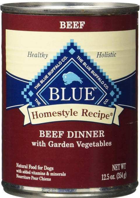 Blue Buffalo Homestyle Recipe Beef Dinner Canned Dog Food, 12.5 oz