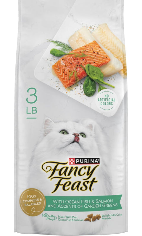 Purina Fancy Feast Dry Cat Food with Ocean Fish and Salmon - 3 lb. Bag