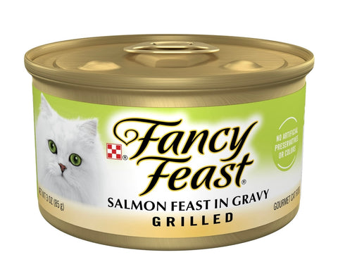 Purina Fancy Feast Gravy Wet Cat Food for Adult Cats, High Protein Soft Salmon, 3 oz Can