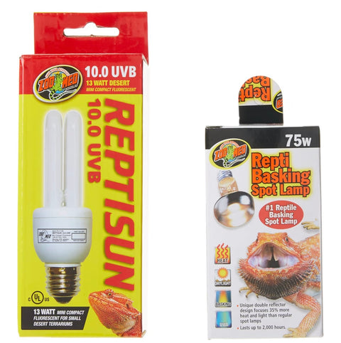 Zoo Med Bearded Dragon Lamp Combo Pack Pack of 2 Bulbs