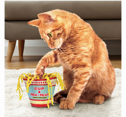 KONG Crackles Noodles Plush Cat Toy with Catnip, Yellow