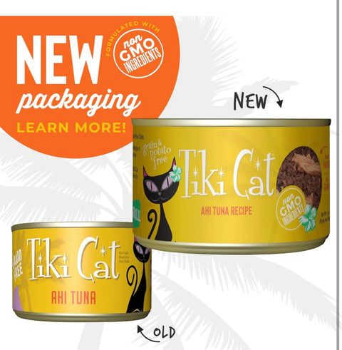 Tiki Cat Grill, Ahi Tuna, High-Protein and 100% Non-GMO Ingredients, Wet Whole Foods Cat Food for All Life Stages, 6 oz. Cans