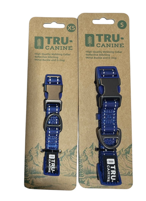 tru canine dog collar blue