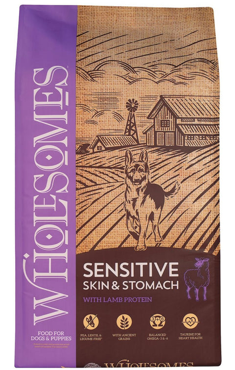 Wholesomes Sensitive Skin & Stomach with Lamb Protein Dry Dog Food, 30-lb bag