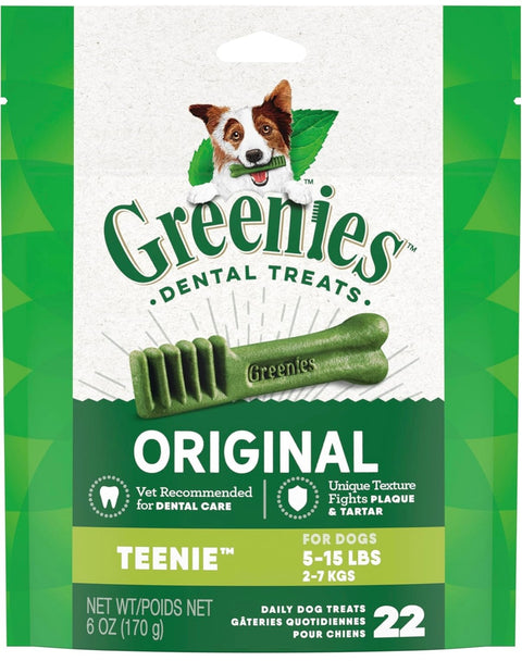 Greenies Original Teenie Natural Dental Care Dog Treats, 6 oz. Pack (22 Treats)