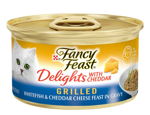 Purina Fancy Feast Delight Wet Cat Food Whitefish Cheddar Cheese, 3 oz Can