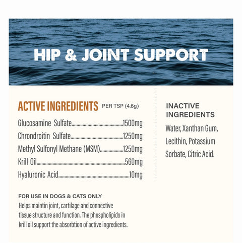 Grizzly Joint Aid Liquid Hip & Joint Health Supplement for Dog & Cat, 16-fl oz bottle