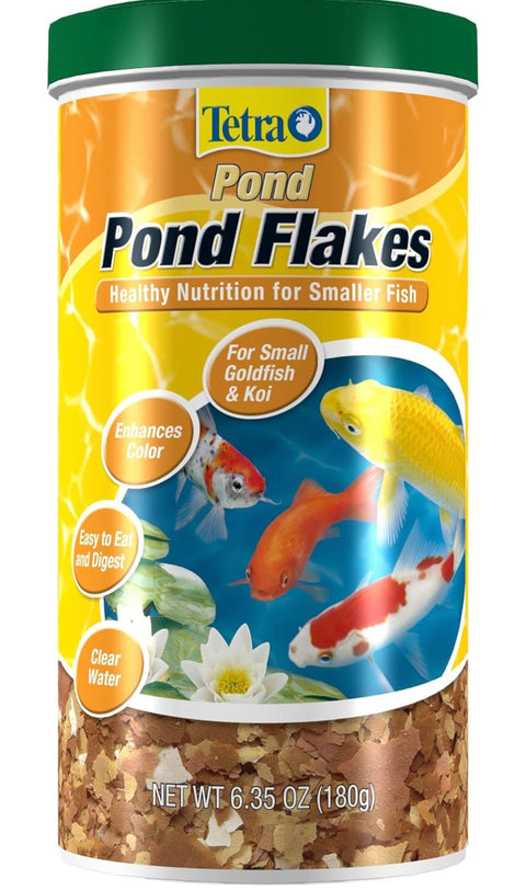 TetraPond Pond Flakes, Complete Nutrition for Smaller Pond Fish, Fish Food for Goldfish and Koi Fish, 6.35 Ounces