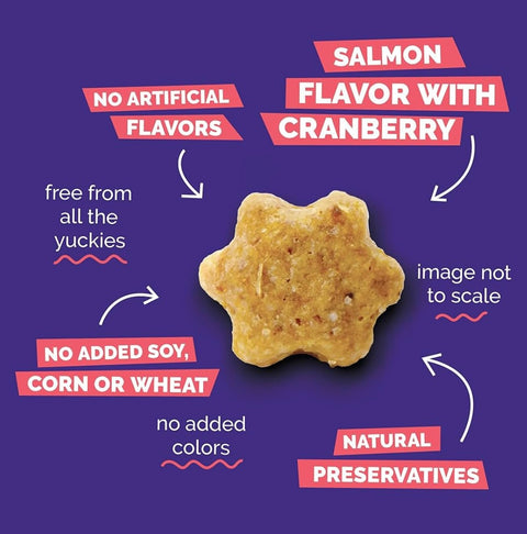 Fruitables Cat Treats, Healthy Treats For Cats, Low Calorie and Packed with Protein, Crunchy Biscuits, No Wheat, Corn or Soy, Made with Real Salmon and Cranberry, 2.5oz