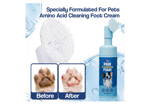 Foaming Dog Paw Cleaner, Non-Toxic, pH-Balanced, Lick-Safe Paw Cleaner for Dogs, Effective Animal Washer and Feet Cleaner, Wipes for Paws and Butt, Built in Soft-Tip Head - 150ml