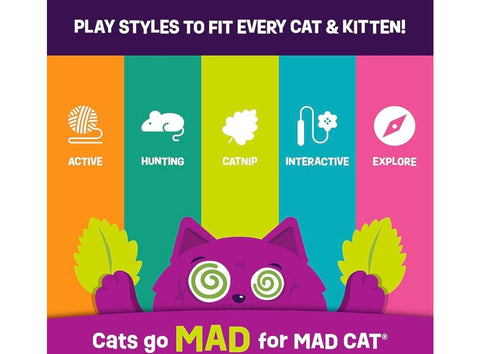 Mad Cat Purrfect Pizza Hide-A-Toy, Catnip + silvervine cat Toy, 2 Toys in 1, for Cats of All Ages