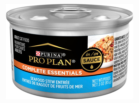 Purina Pro Plan Adult Seafood Stew Entree in Sauce Canned Cat Food, 3-oz