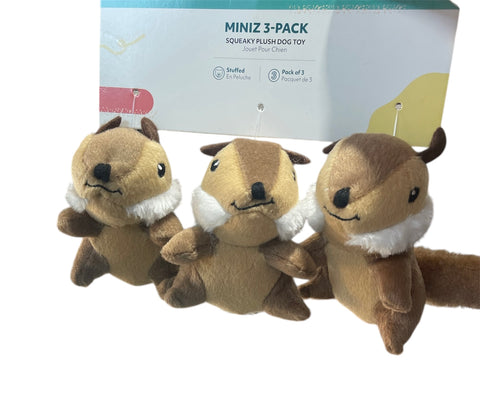 zippy paws mini 3 pack squeaker plush dog toy