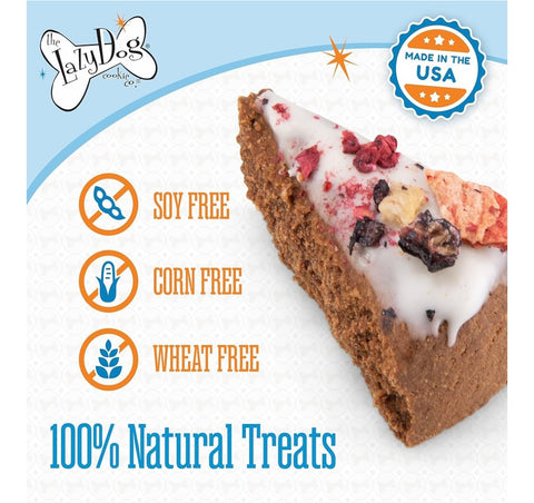 The Lazy Dog Cookie Co. Original Pup-Pie, Happy Birthday for A Darling Girl, Dog Birthday Treat, Pre-Sliced into 10 Dog Biscuits, Made in USA, 6 in., 5 oz.