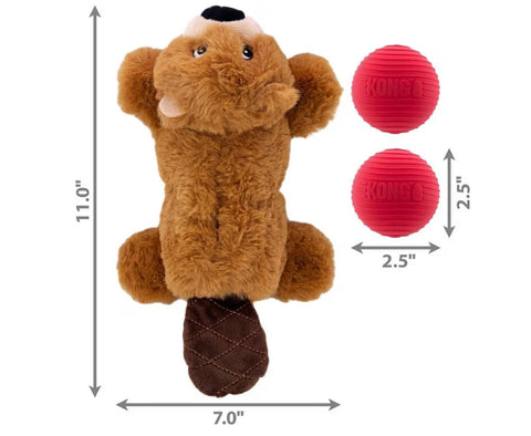 KONG Cozie Pocketz Beaver Puzzle Interactive Dog Toy (Medium)
