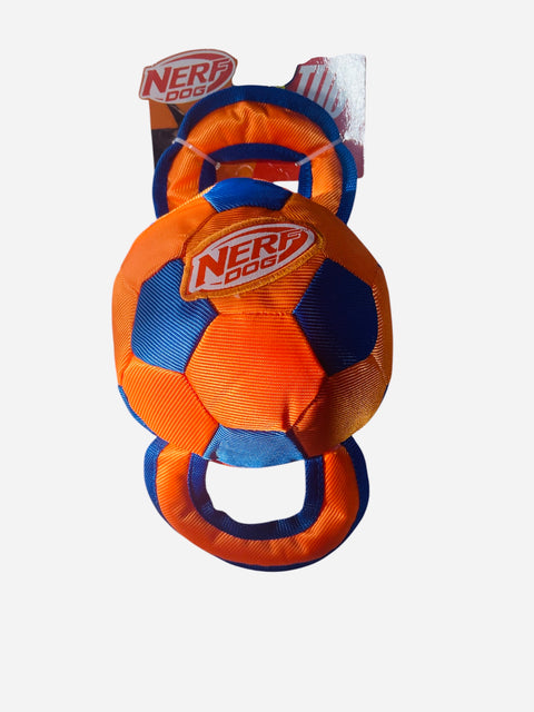 nerf dog tug . orange and blue