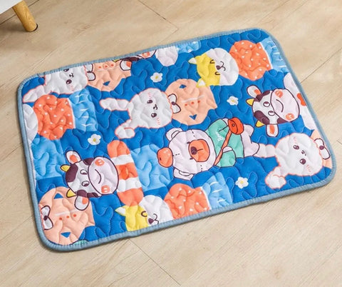 dog mat slip resistant blue animals