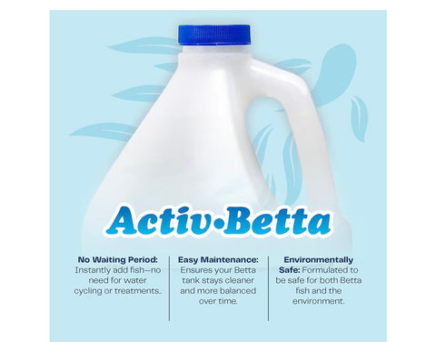 Activ Betta Bio-Activ Live Betta Water - 1 Gallon - Instant Cycling, No Chlorine, Balanced Formula with Live Bacteria for Freshwater Aquariums