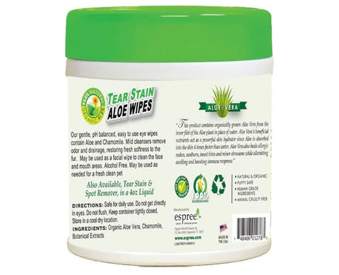 Tear Stain Wipes, 60 Count espree