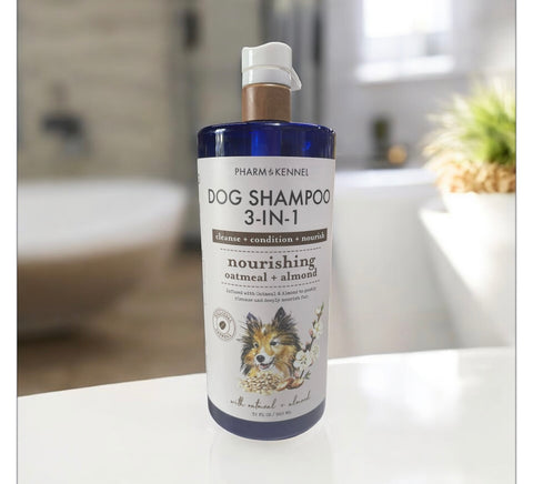 pharm to kennel dog shampoo 3 in 1 oatmeal and almond 32 flo oz