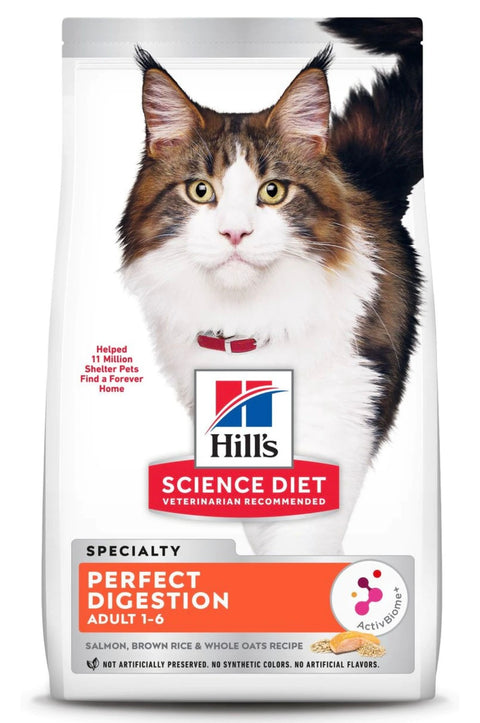 Hill's Science Diet Adult Perfect Digestion Salmon Dry Cat Food 6 lbs