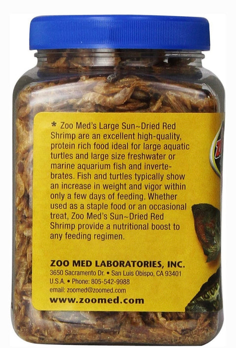 Zoo Med Large Sun-Dried Red Shrimp Turtle Treats, 2.5-oz jar