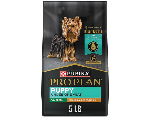 Purina Pro Plan High Protein Toy Breed Puppy Food DHA Chicken and Rice Formula - 5 lb. Bag