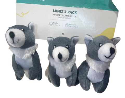 zippy paws mini 3 pack squeaker plush dog toy