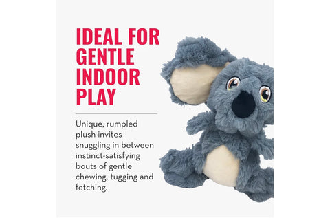 KONG Scrumplez Dog Toy - Soft Plush Squeaker Toy for Interactive Play, Stuffed with Extra-Squeaky Fun, Durable and Engaging for Dogs (Gray Koala)