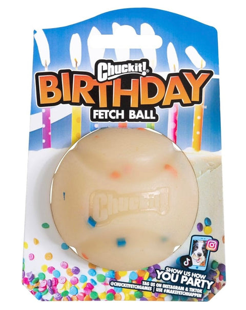 Chuckit! Birthday Fetch Ball, Medium (2.5 Inch Diameter), for Dogs 20-60 lbs,