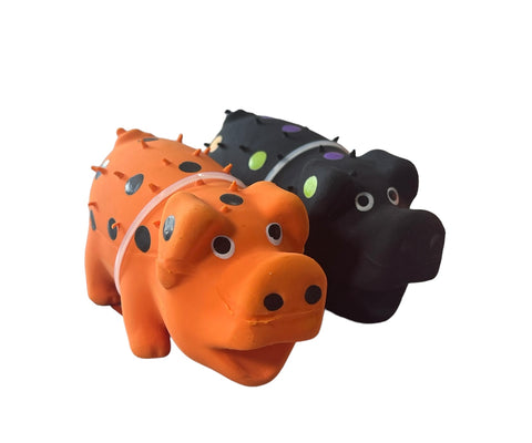 latex multipet halloween dog toy 2 pigs