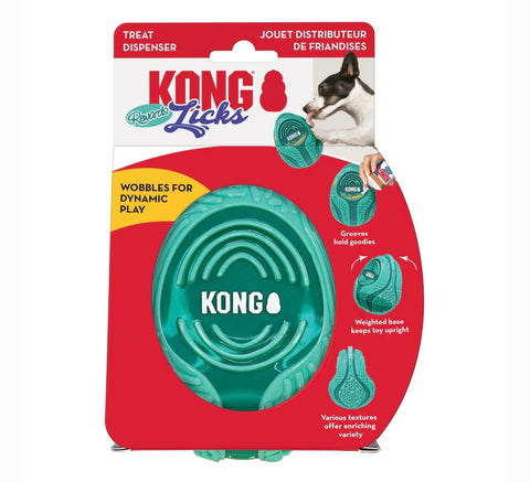 KONG Licks Rewards Dog Treat Dispensers Toy, Green, Medium/Large