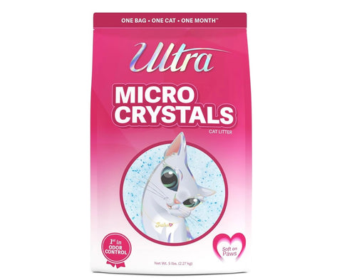 Ultra Micro Crystals Cat Litter - 99.9% Dust Free, Soft on Paws, Fragrance Free - 4Lbs.