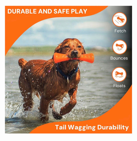 Bionic Urban Stick Tough Treating Dog Chew Toy, Orange, Large: 10-in