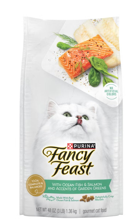 Purina Fancy Feast with Ocean Fish, Salmon & Garden Greens Adult Gourmet Dry Cat Food 3 lbs