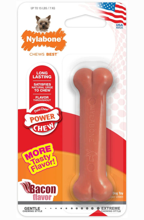 Nylabone Power Chew Durable Dog Toy Bacon, X-Small