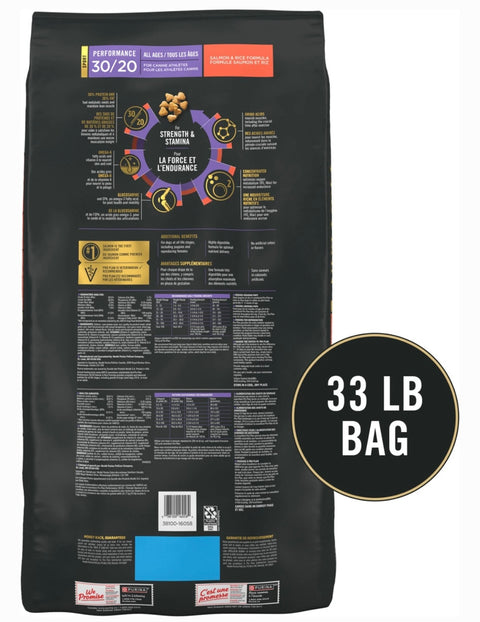 Purina Pro Plan Sport Performance All Life Stages High-Protein 30/20 Salmon & Rice Formula Dry Dog Food, 33-lb bag