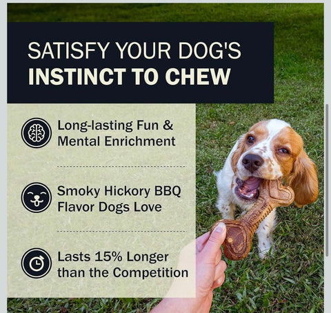 Redbarn Natural Dur-A-Bulls Treats for Dogs - 3 Large Tires - Hickory Flavor - Made in USA Long Lasting 100% Digestible No Artificial Ingredients or Plastic
300