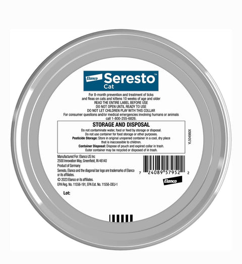 Seresto Flea & Tick Collar for Cats, 1 Collar (8-mos. supply)