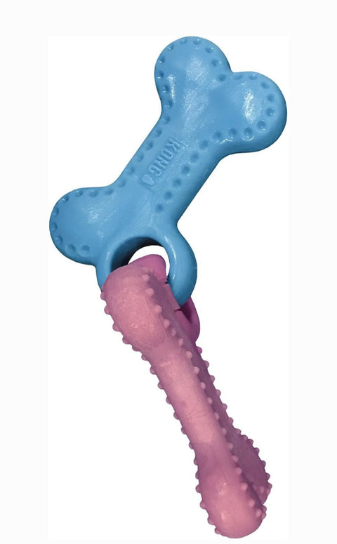 KONG ChewStix Puppy Linked Bones, Pink/Blue, Medium