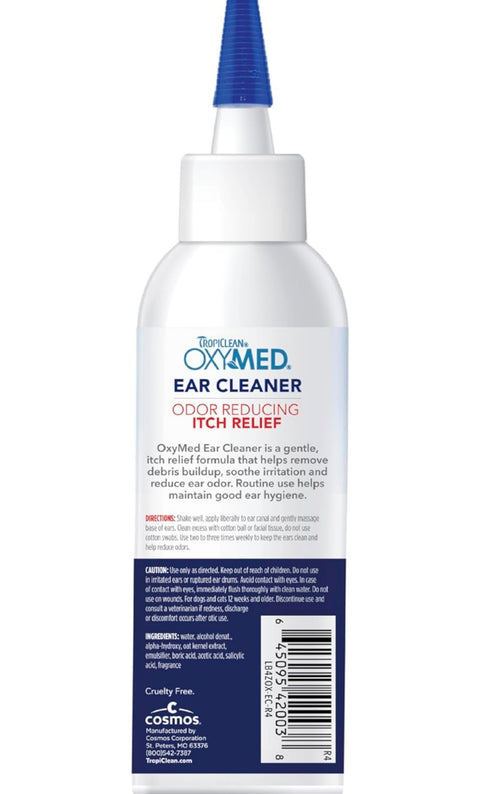 TropiClean Oxymed Cat & Dog Ear Cleaner | Preventative Ear Cleaner For Dogs & Cats 4 oz.